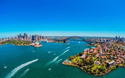 悉尼港全高清壁纸和背景图像的鸟瞰图