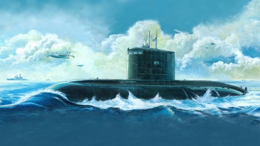 基洛级潜艇8k超高清壁纸和背景图像