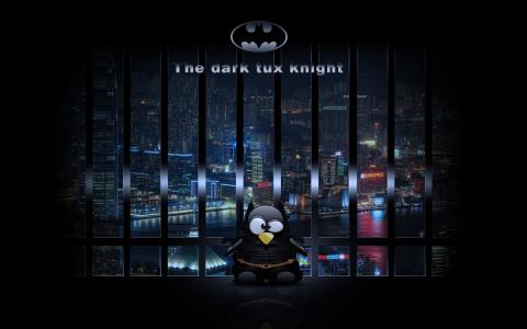 Linux企鹅作为蝙蝠侠壁纸和背景