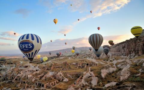 气球,卡帕多西亚,土耳其全高清壁纸和背景图像