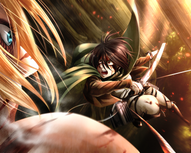 Mikasa Ackerman vs Annie Leonhart（泰坦）壁纸和背景图片