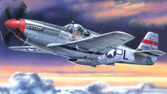 P-51野马绘制全高清壁纸和背景图像