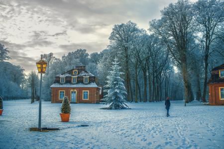 美丽的村庄冬季5k视网膜超高清壁纸和背景