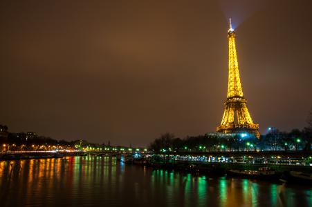 巴黎天际线在颜色4k超高清壁纸和背景图像