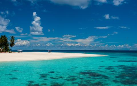 马尔代夫岛屿海滩全高清壁纸和背景