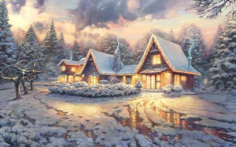 圣诞小屋全高清壁纸和背景图片