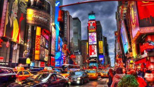 曼哈顿时代广场,纽约城4k超高清壁纸和背景图片