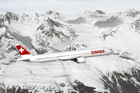 HB-JNA瑞士波音777-3DE（ER）4k超高清壁纸和背景图像