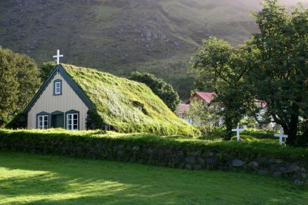 冰岛泥炭教堂全高清壁纸和背景