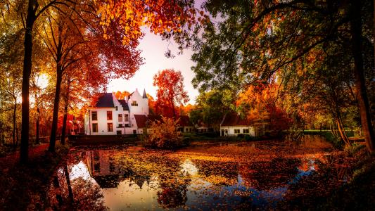 秋季房子全高清壁纸和背景图像