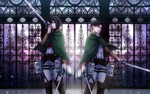 Mikasa和Levi Ackerman 4k超高清壁纸和背景