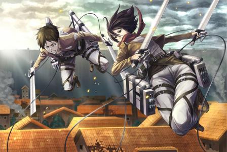 Eren和Mikasa壁纸和背景