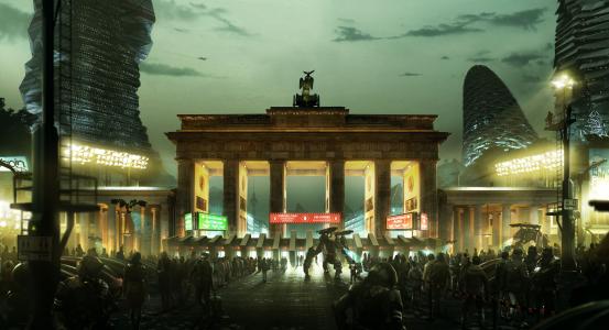 未来柏林德国勃兰登堡门5k Retina超高清壁纸和背景图片