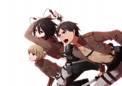 Eren,Mikasa和Armin全高清壁纸和背景图片