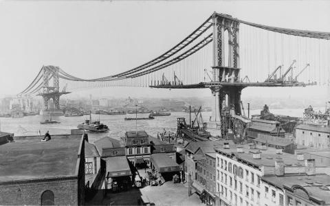 曼哈顿大桥建设全高清壁纸和背景图像