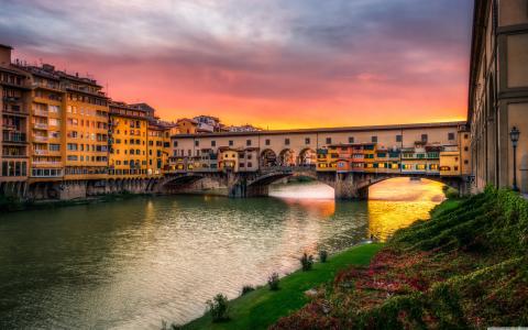 在意大利佛罗伦萨Ponte Vecchio桥5k视网膜超高清壁纸和背景图像