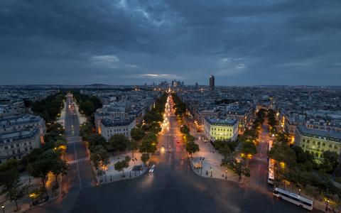巴黎街头的夜晚5k Retina超高清壁纸和背景图片
