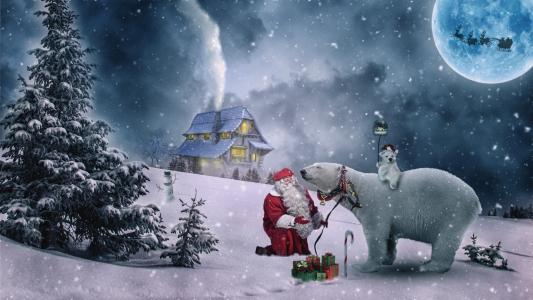 圣诞老人冬季圣诞节全高清壁纸和背景图像