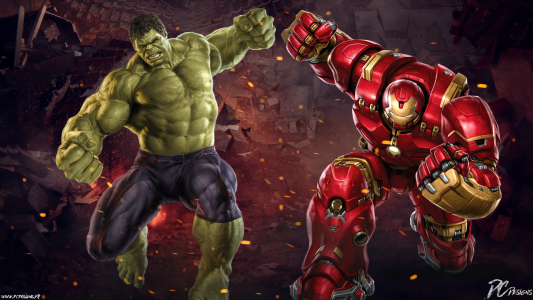 绿巨人vs Hulkbuster全高清壁纸和背景图像