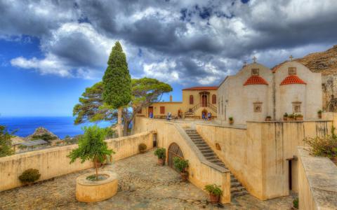 希腊修道院全高清壁纸和背景