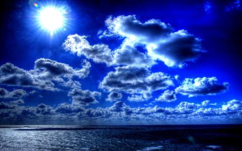 蓝色海洋全高清壁纸和背景图像的蓝色天空