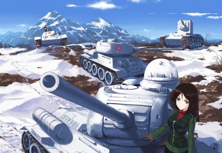 女孩和Panzer壁纸和背景图像