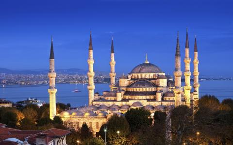 苏丹艾哈迈德清真寺 - 蓝色清真寺 - 伊斯坦布尔全高清壁纸和背景