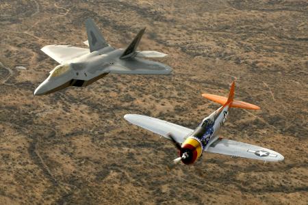 F-22猛禽瓦特/ WW2飞机全高清壁纸和背景图像