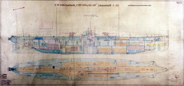 U-151 U-Boat计划 -  U-154＆U-156和U-157,1/50比例8k超高清壁纸和背景图片