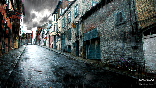 雨季街道全高清壁纸和背景图像