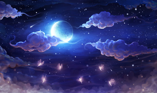 幻想夜空天空壁纸和背景图像