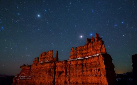 布莱斯峡谷满天星斗的天空全高清壁纸和背景