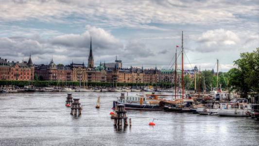 斯德哥尔摩的历史造船厂全高清壁纸和背景图像的一部分
