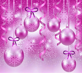 粉红色和紫色的圣诞饰品全高清壁纸和背景图像
