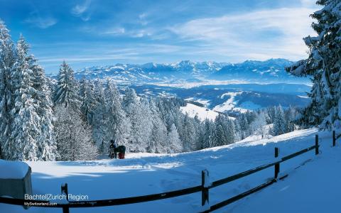瑞士冬季风景壁纸和背景