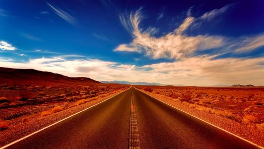 贫瘠的沙漠高速公路全高清壁纸和背景图像