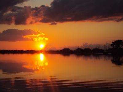日落在波罗的海4k超高清壁纸和背景的泻湖