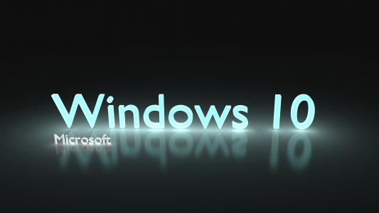 Windows 10发光的淡蓝色4k超高清壁纸和背景图像