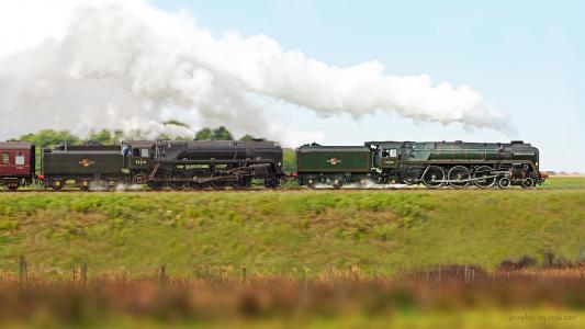 英国蒸汽机车BR 92214＆BR 71000全高清壁纸和背景图像
