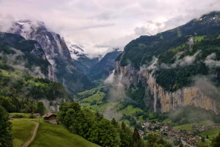 瑞士劳特布龙嫩山谷全高清壁纸和背景