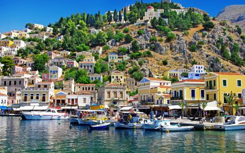 希腊沿海城镇全高清壁纸和背景图像