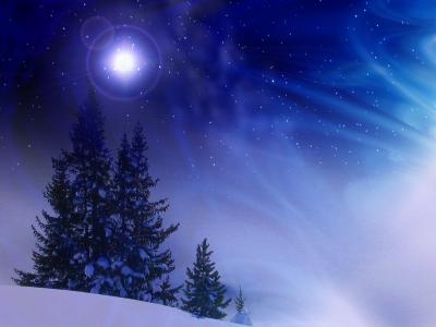 繁星点点的冬季夜晚壁纸和背景图像