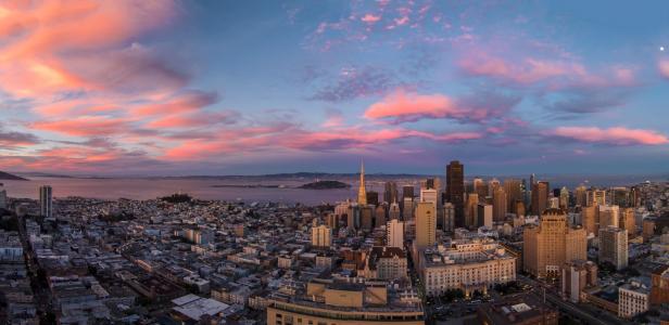旧金山日落壁纸和背景图像