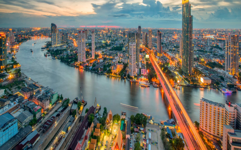 曼谷,泰国在晚上全高清壁纸和背景图像