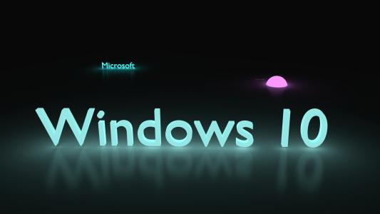 Windows 10发光的蓝色4k超高清壁纸和背景图像