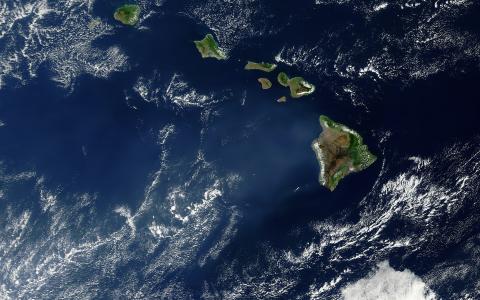 夏威夷,卫星照片全高清壁纸和背景图像