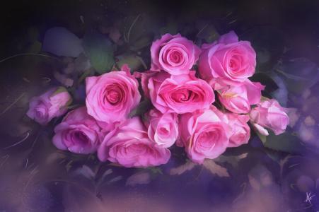 复古粉红玫瑰4k超高清壁纸和背景图像