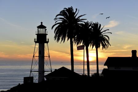在圣地亚哥,加利福尼亚州,美国美丽的夕阳全高清壁纸和背景图像