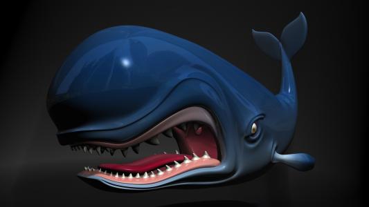 卡通鲸鱼3D全高清壁纸和背景