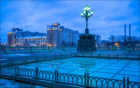 莫斯科,俄罗斯在黄昏全高清壁纸和背景图像